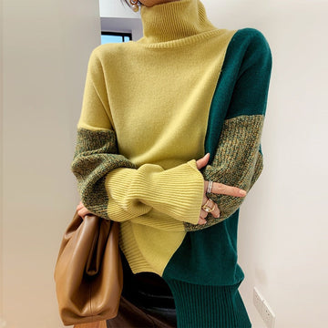 Elegant knitted turtle neck sweater for women