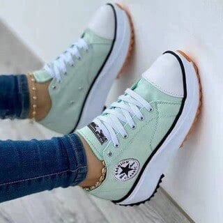 Breathable Lace-Up Low-Top Sneakers