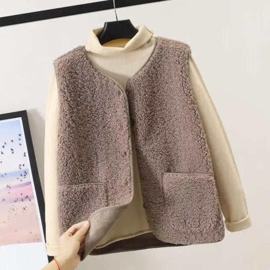 Plush Faux Lambswool Fur Vest