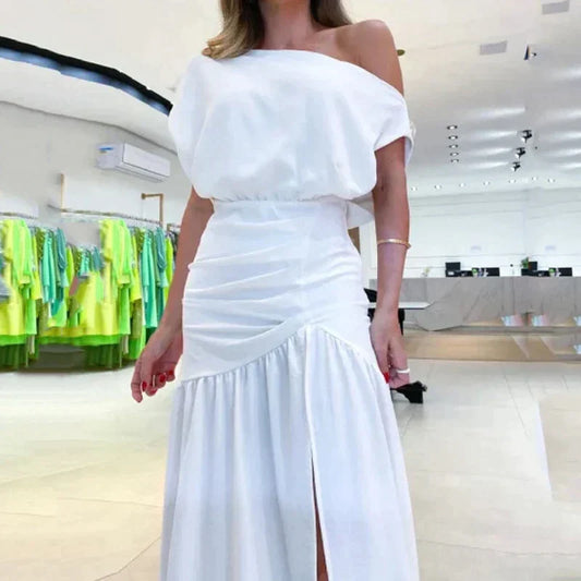 One-Shoulder Split Bodycon Dress