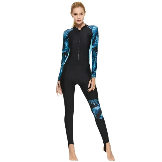 UPF 50+ Long Sleeve Printed Swimsuit 