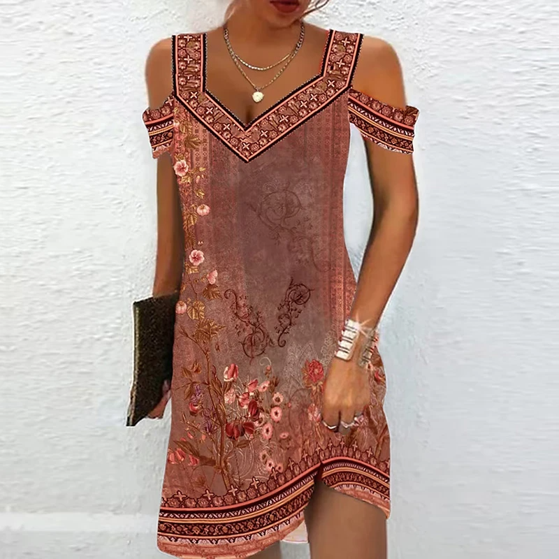 Lightweight Off-Shoulder Bohemian Style Dress