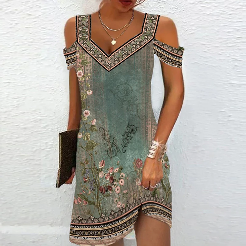 Lightweight Off-Shoulder Bohemian Style Dress