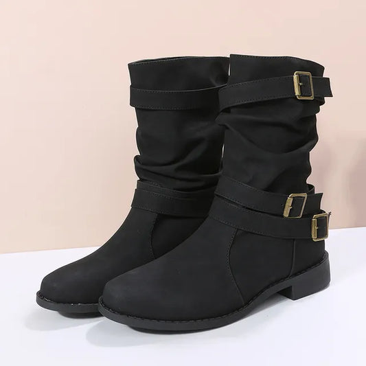 Retro Mid-Calf Boots