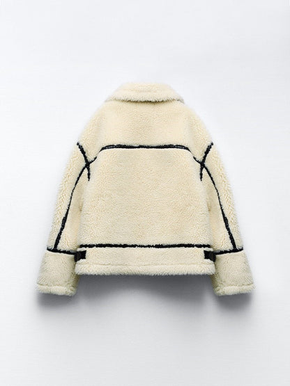 Women's stylish sherpa jacket for warm winter days