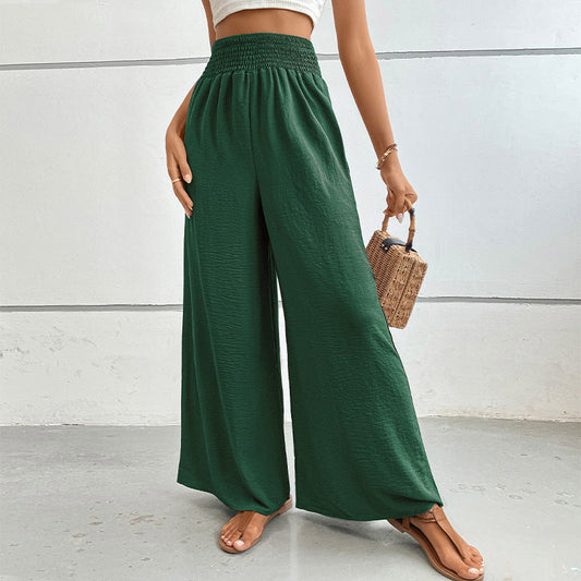 Flared Wide-Leg Solid Color Pants