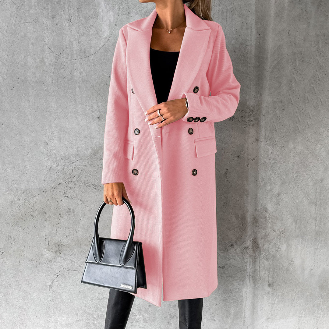 Women's winter double-breasted trench coat