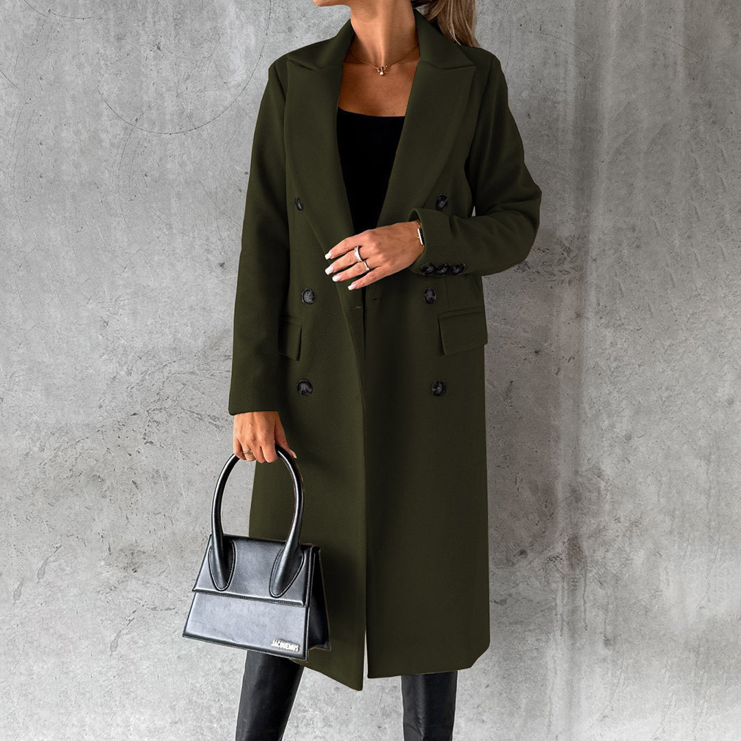 Women's winter double-breasted trench coat