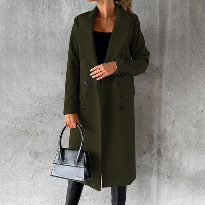 Women's winter double-breasted trench coat