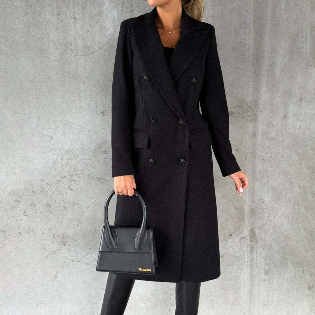 Women's winter double-breasted trench coat