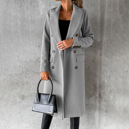 Women's winter double-breasted trench coat