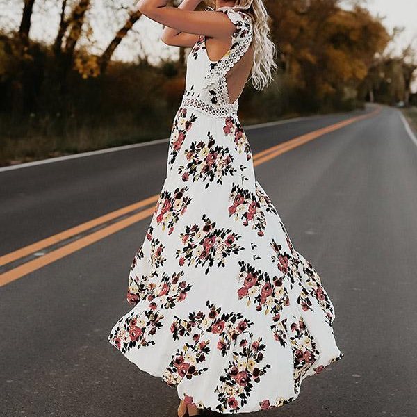 Elizabeth - Elegant Floral Maxi Dress