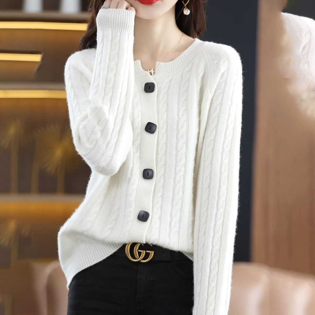 Women's spring/autumn loose button-down sweater