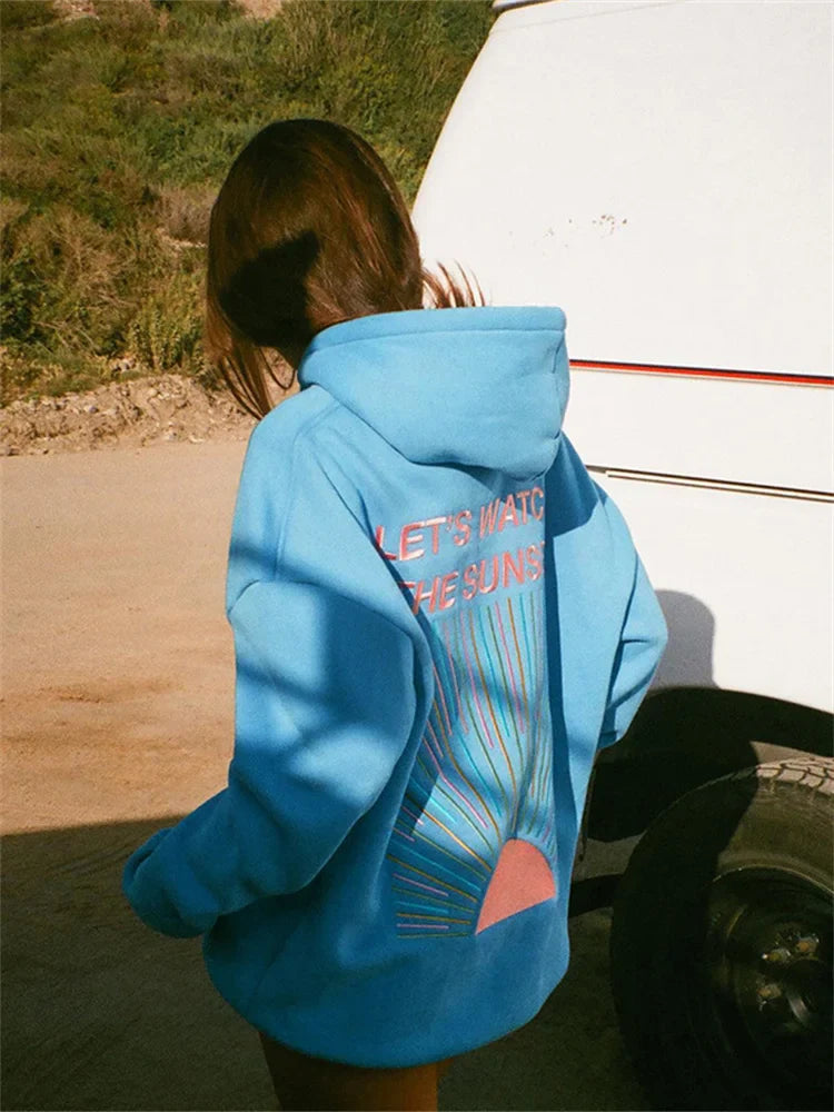 Women's letter print hoodie