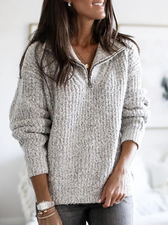 Zip Knit Pullover Sweater Jacket