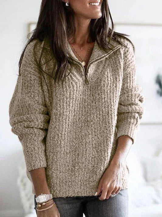 Zip Knit Pullover Sweater Jacket