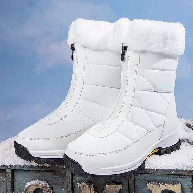 Women's zipper non-slip cotton boots