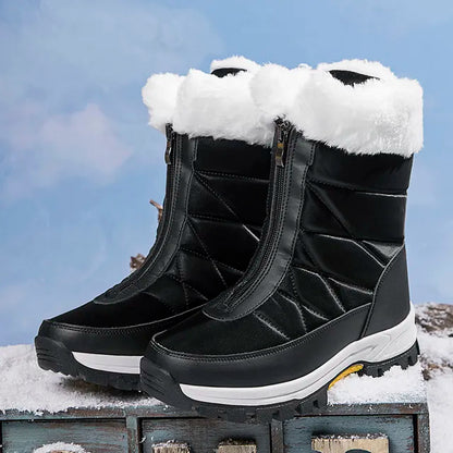 Women's zipper non-slip cotton boots