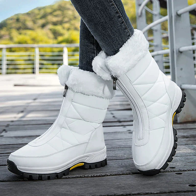 Women's zipper non-slip cotton boots