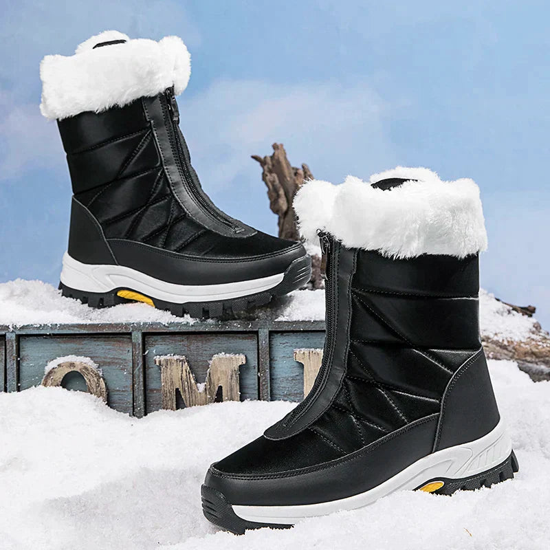 Women's zipper non-slip cotton boots