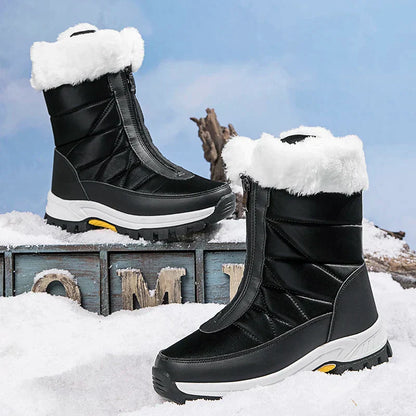 Women's zipper non-slip cotton boots