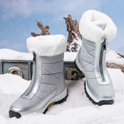 Women's zipper non-slip cotton boots