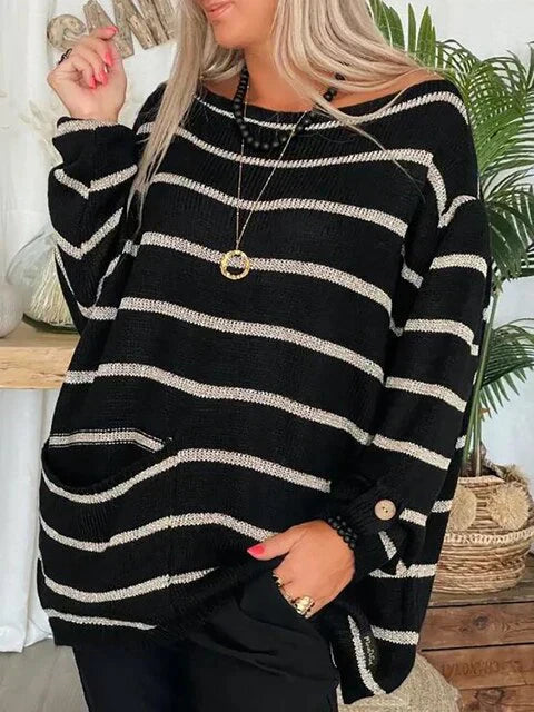 Oversized Striped Pullover Sweater