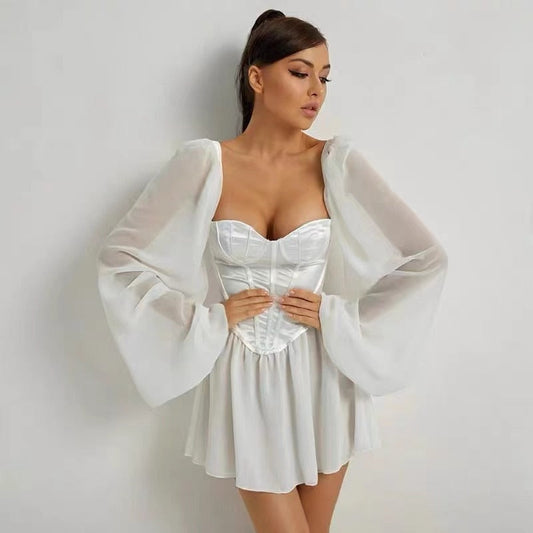 Corset Bodice Sweetheart Mini Dress