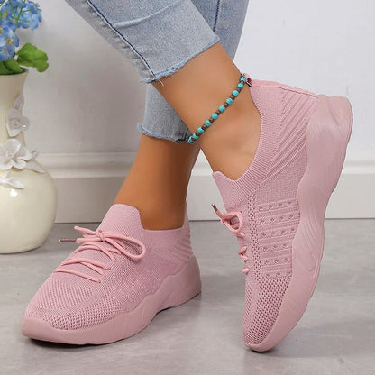Women's Slip-On Sneakers - Breathable Knit - Cushioned Sole - Lightweight Comfort