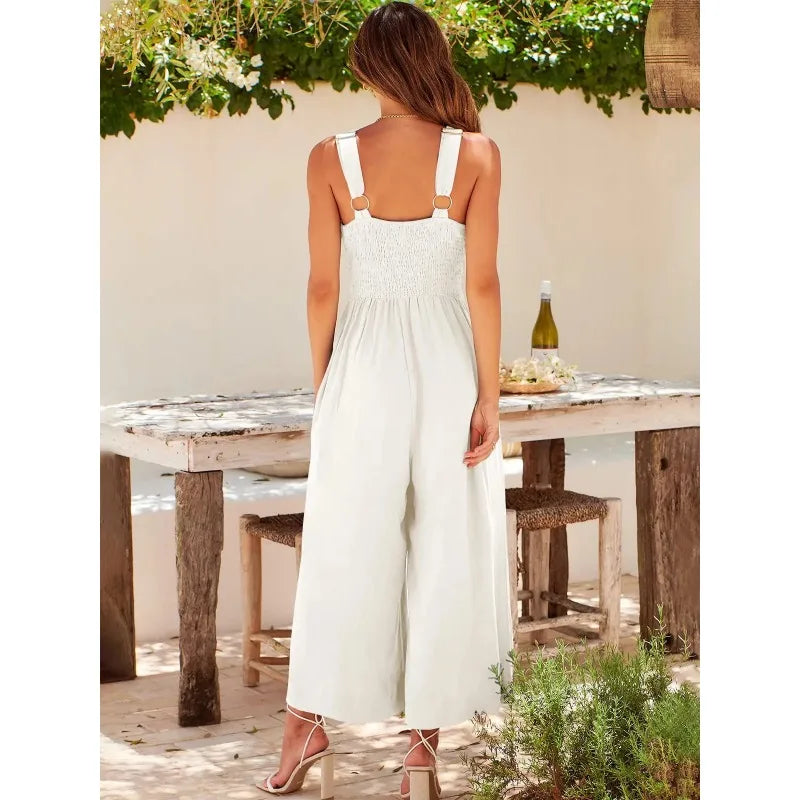 Flowy Wide-Leg Cut-Out Jumpsuit