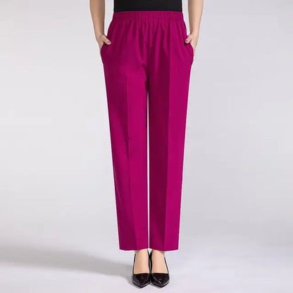 Women's silky trousers with high waist