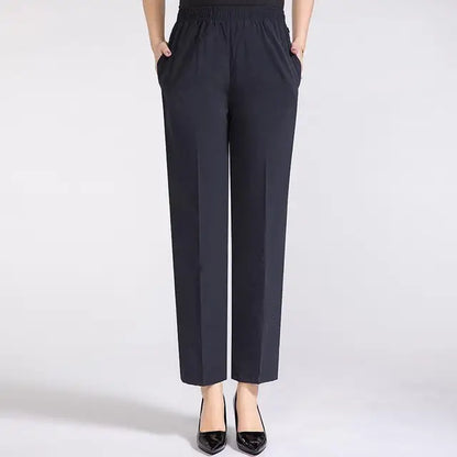 Women's silky trousers with high waist
