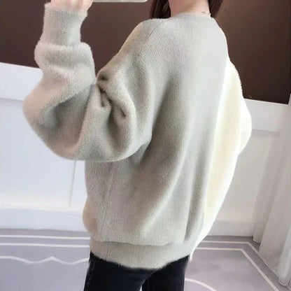Women's casual 2-tone stylish sweater
