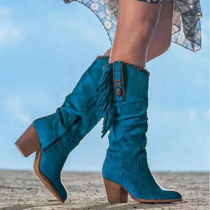 Women's knee-high cowboy boots