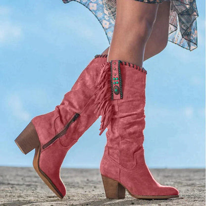 Women's knee-high cowboy boots
