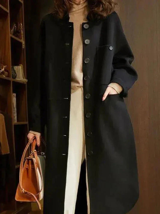 Thick Woolen Mid-Length Coat