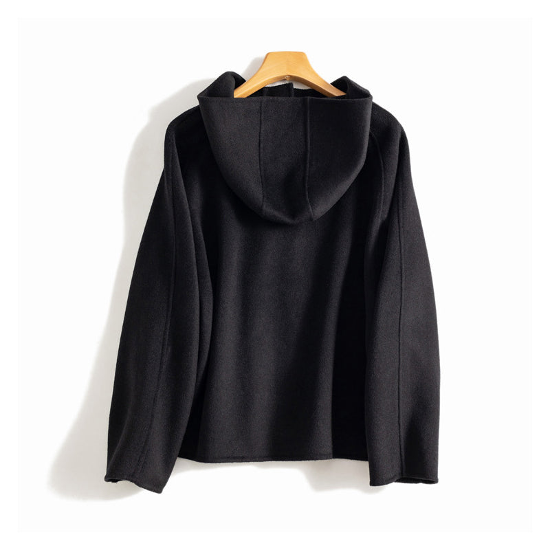 Francesca Hooded Coat | Button Front Relaxed Fit Coat