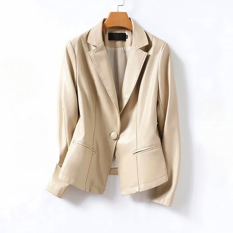 Isla Tailored Fit Blazer Jacket | Collared One-Button Hip-Length Blazer Jacket
