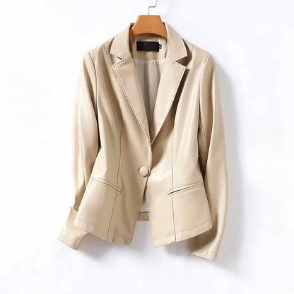 Isla Tailored Fit Blazer Jacket | Collared One-Button Hip-Length Blazer Jacket