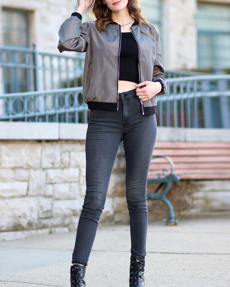 Relaxed Fit Bomber Jacket 