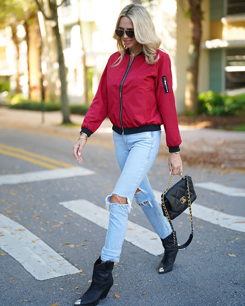 Relaxed Fit Bomber Jacket 