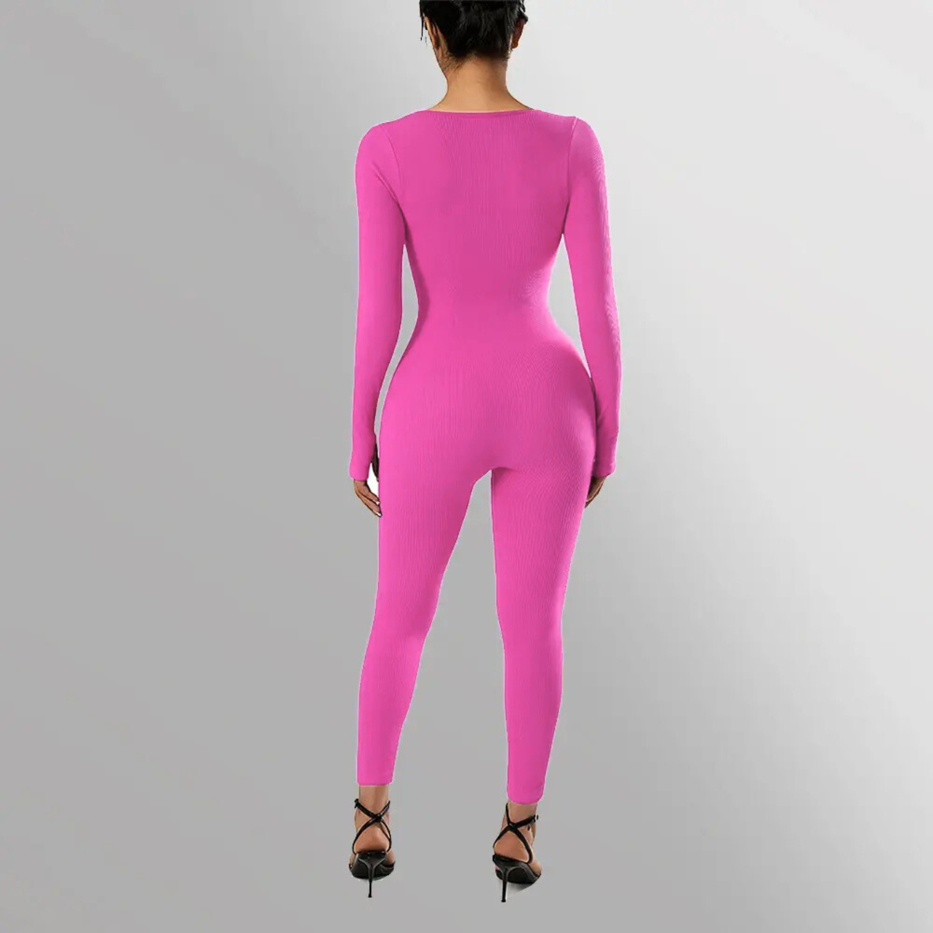 Stretchable Long Sleeve Bodycon Jumpsuit