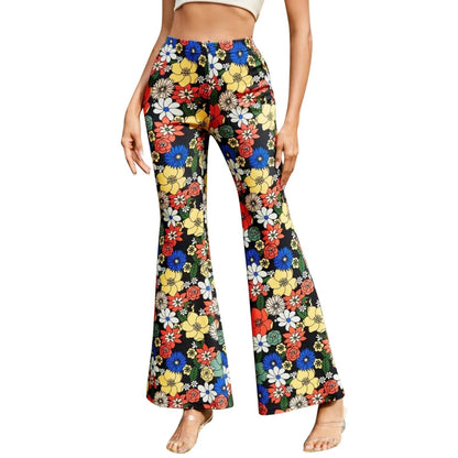 Women's floral pattern flared pants