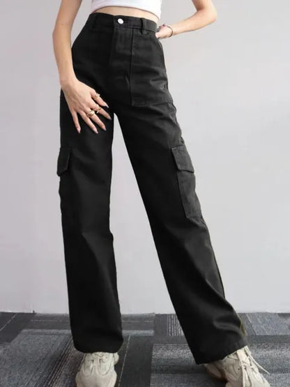 Women's mid-rise 3d pocket cargo pants