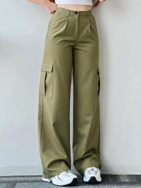 Women's mid-rise 3d pocket cargo pants