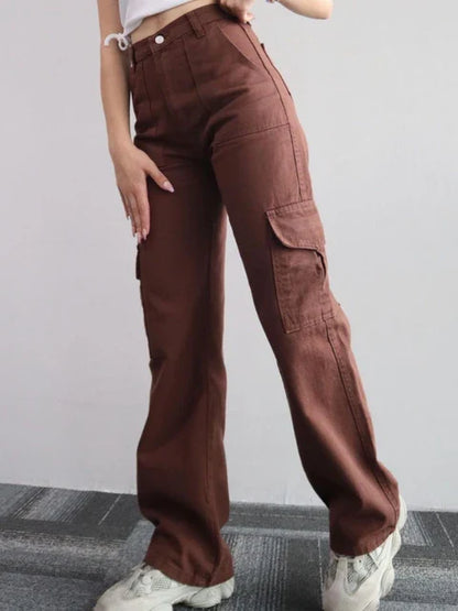 Women's mid-rise 3d pocket cargo pants