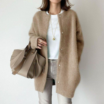 Women's soft knitted loose fit jacket