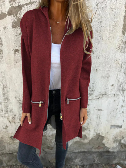 Women's elegant coat with hood