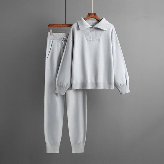 Relaxed Fit Knit Loungewear Two-Piece Set