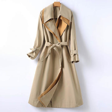 Lea - women's trench coat with turn down collar